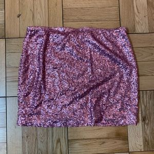 Pink sequin skirt